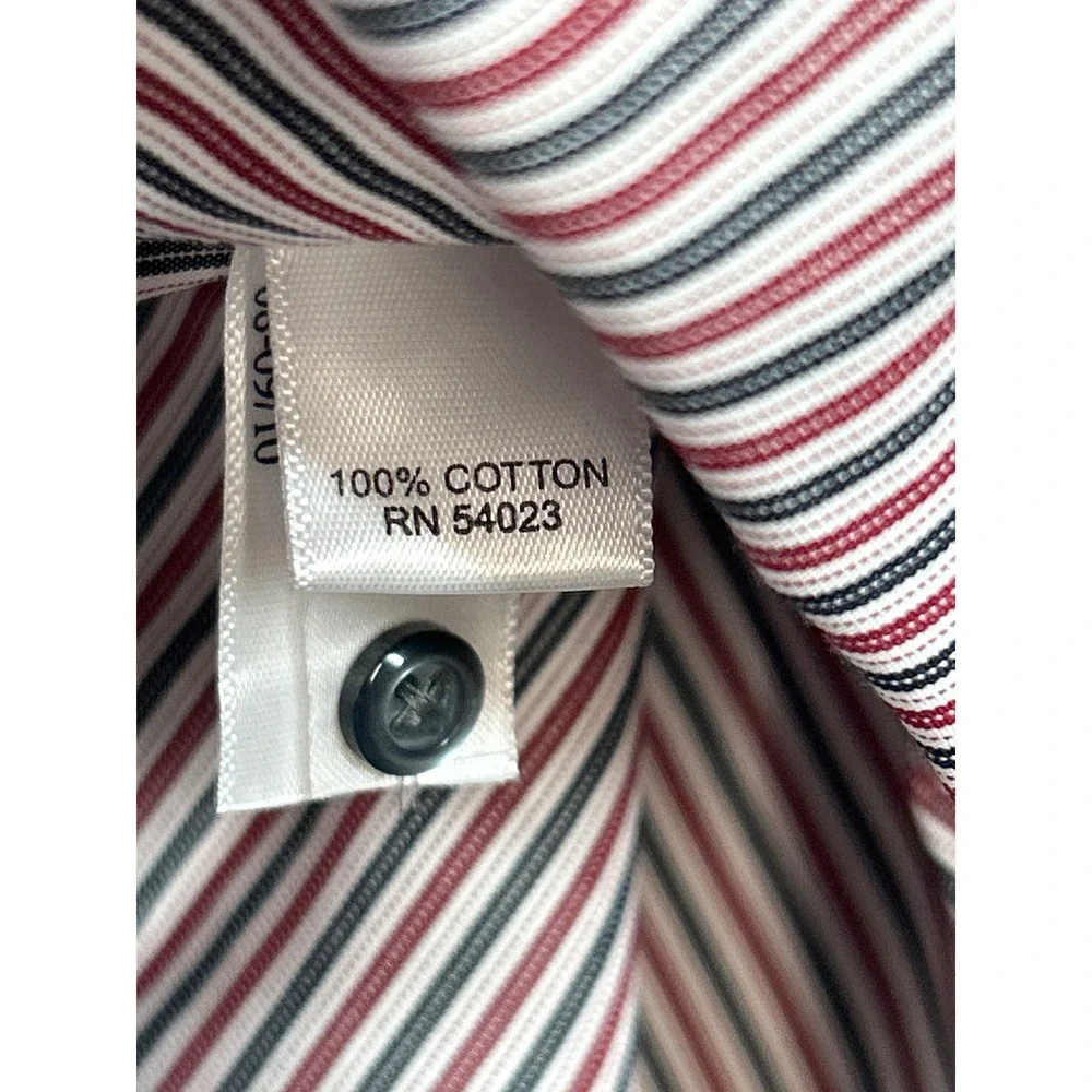 Banana Republic Dress Shirt Mens‎ L Blue Red Stripe Non Iron Classic Fit NWT